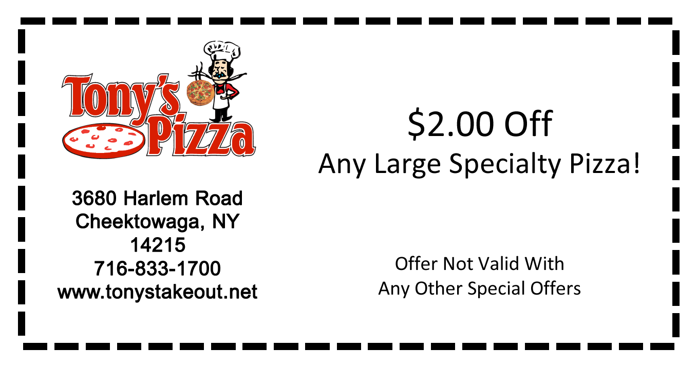 Pizzeria Coupons Tony's Pizza Cheektowaga